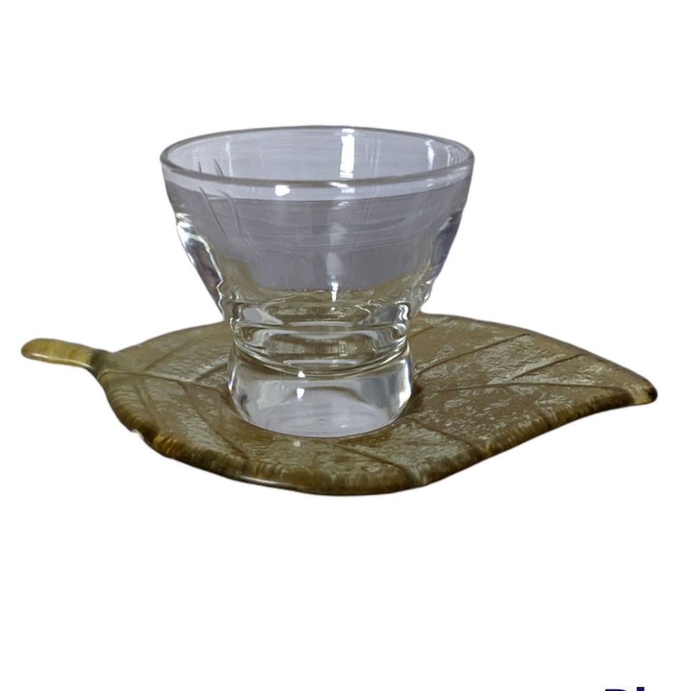 High Ball Glass with Gold Leaf Coaster